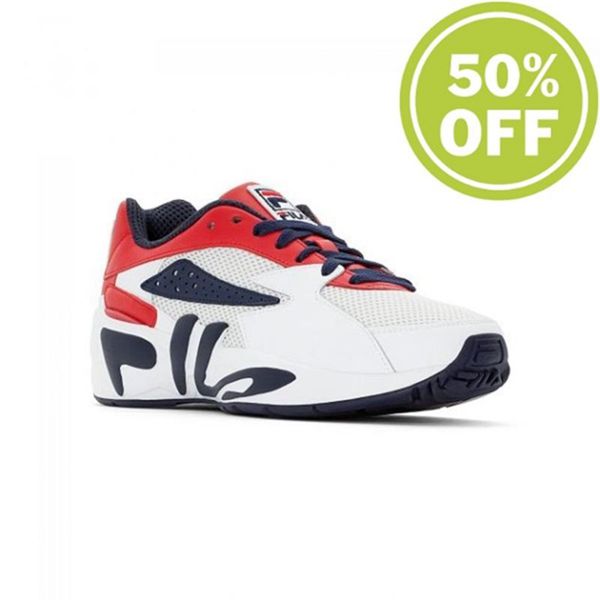 Fila Mindblower Men's Sneakers - White/Red/Blue Navy,NZ 391-92134